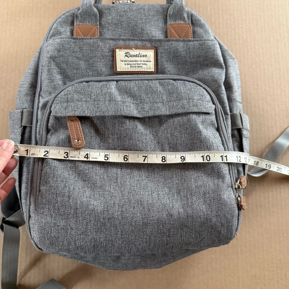 Ruvalino Gray Diaper Backpack Bag